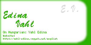 edina vahl business card